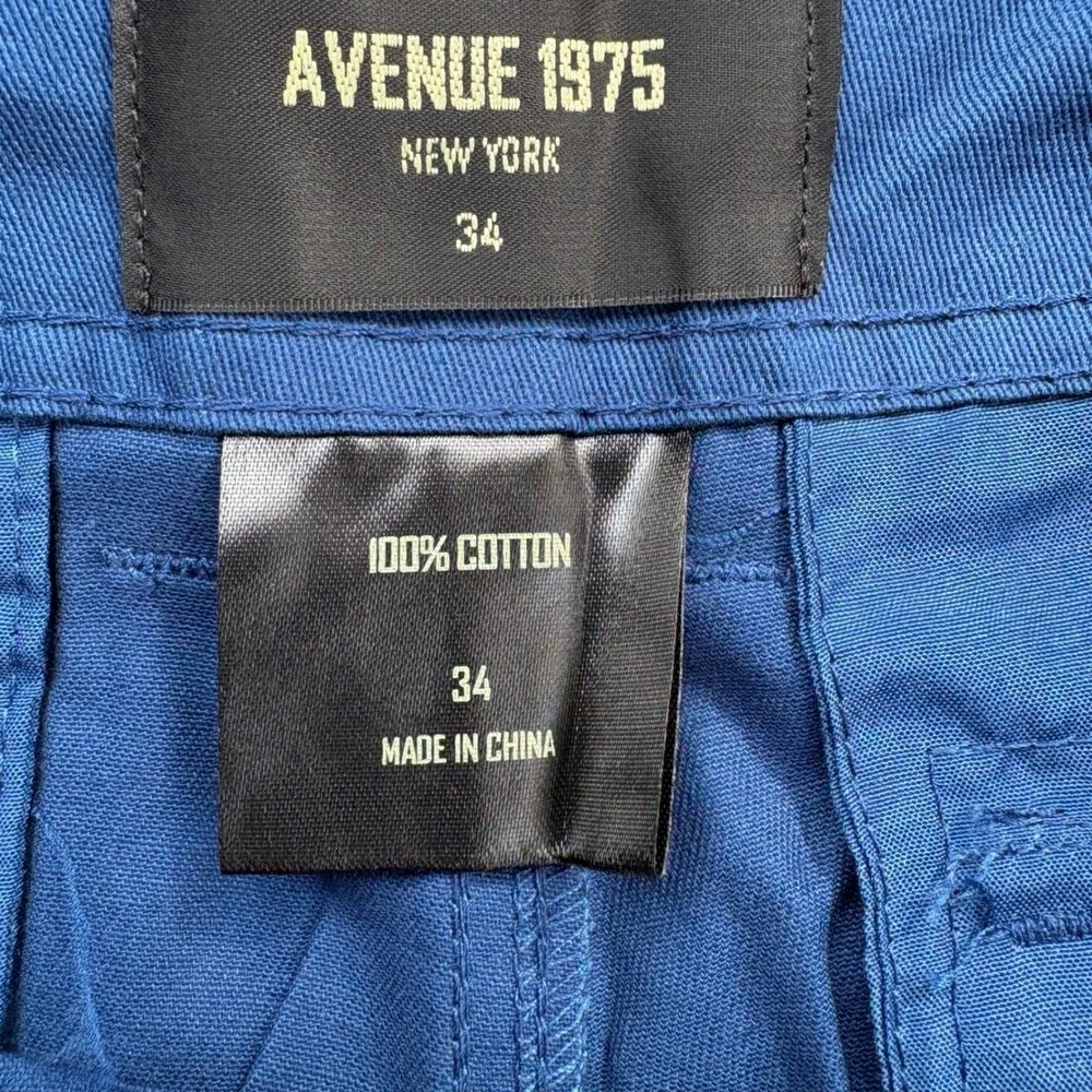 Avenue 1975 Mens Cargo Shorts Navy Blue Cotton Belted Size‎ 40 New